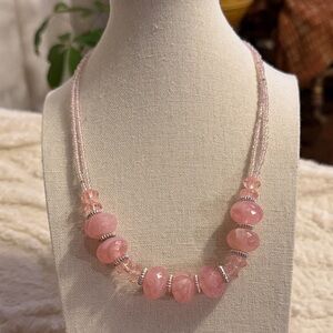 Elegant Pink Beaded Necklace